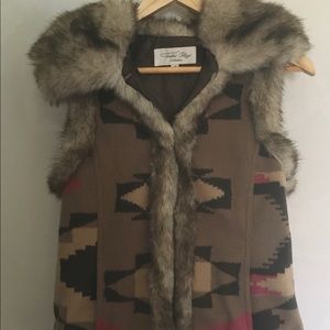 Tasha Polizzi Blanket Vest with Fur